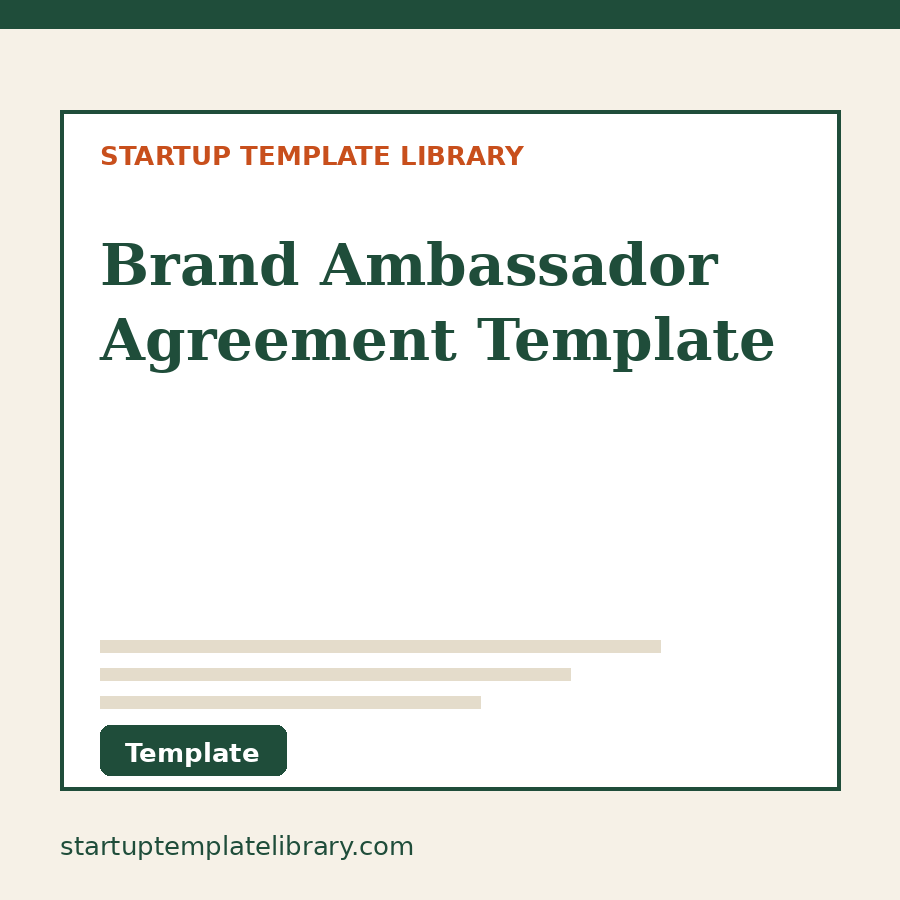 Brand Ambassador Agreement Template
