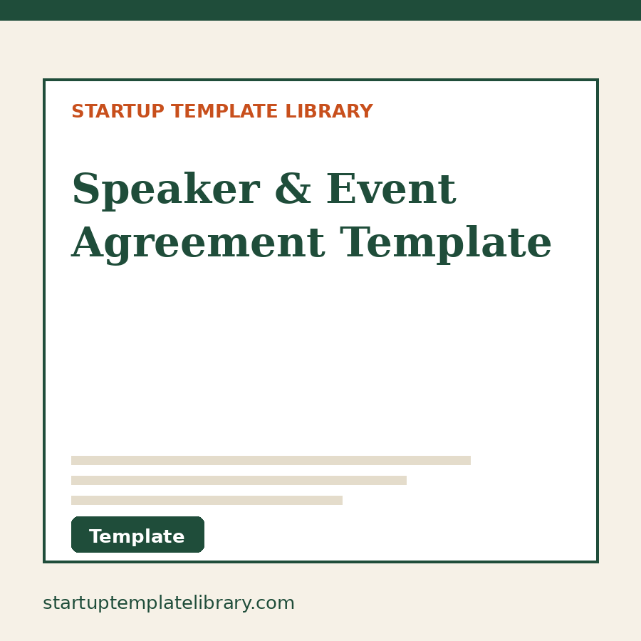 Speaker & Event Agreement Template