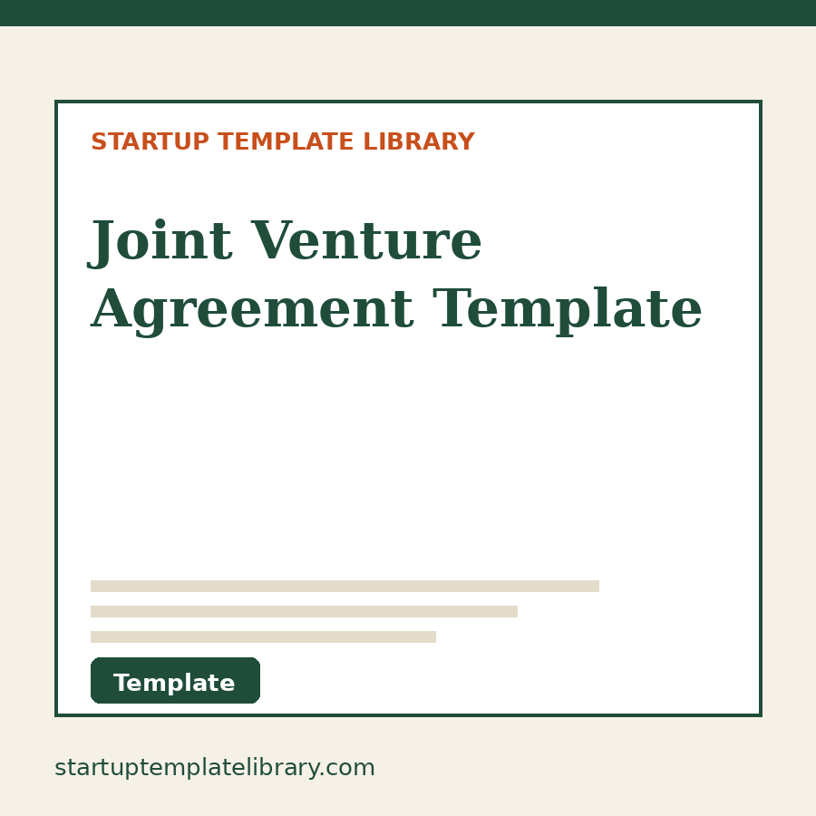 Joint Venture Agreement Template