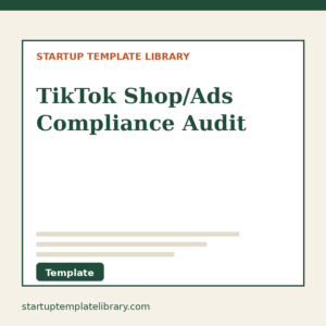 TikTok Shop/Ads Compliance Audit