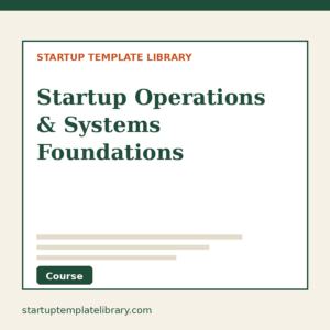 Startup Operations & Systems Foundations