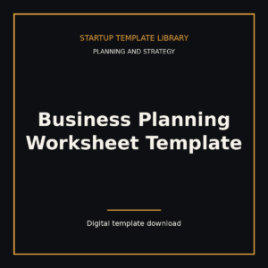 Business Planning Worksheet Template