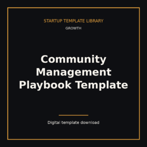Community Management Playbook Template