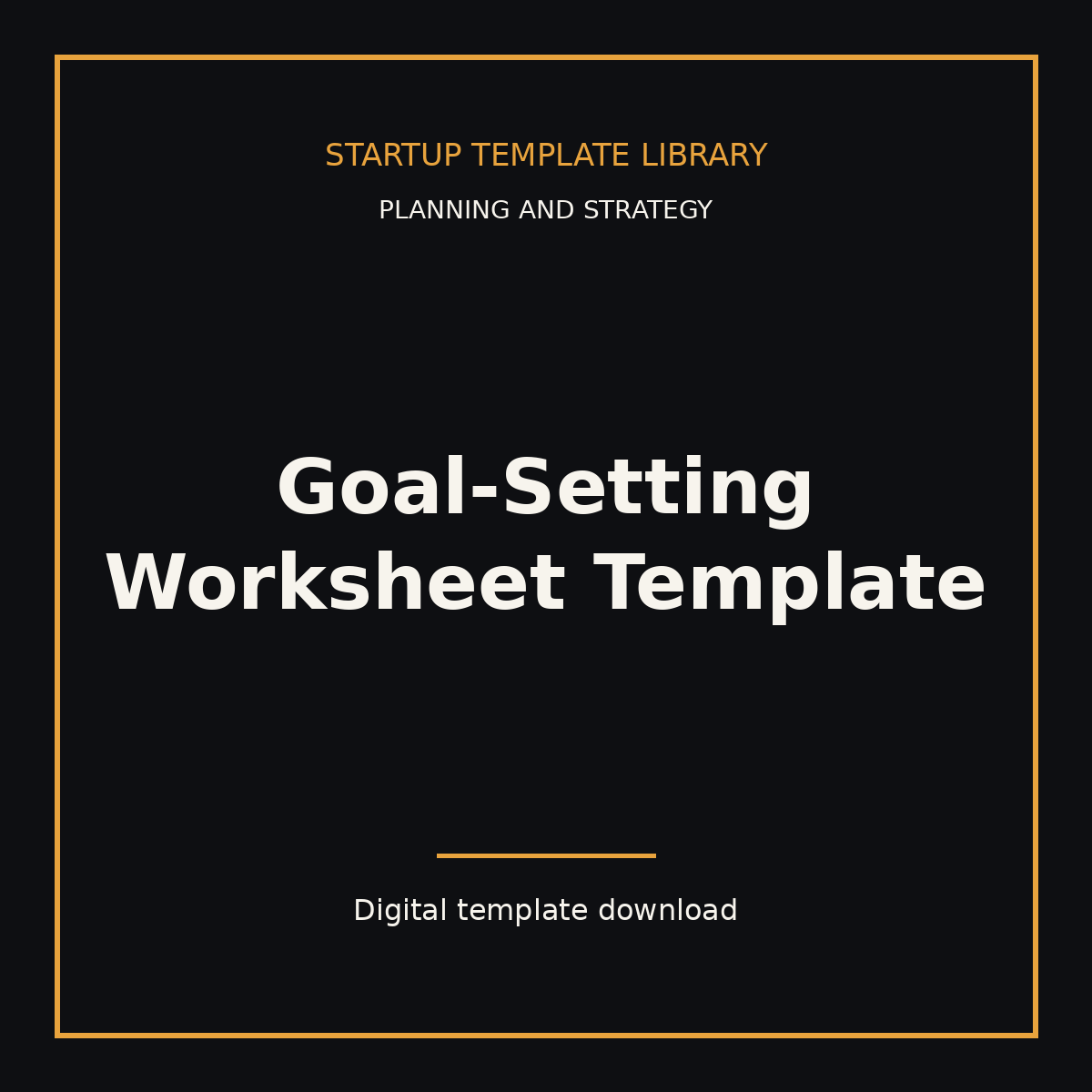Goal-Setting Worksheet Template