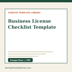 Business License Checklist Template cover