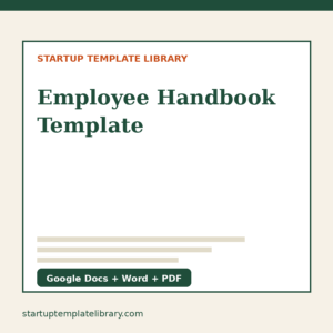 Employee Handbook Template cover