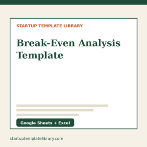 Break-Even Analysis Template cover