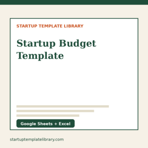 Startup Budget Template cover