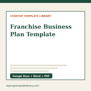 Franchise Business Plan Template cover