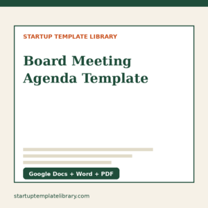 Board Meeting Agenda Template cover