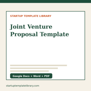 Joint Venture Proposal Template cover
