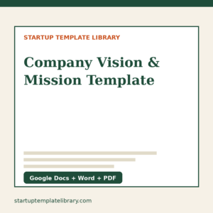 Company Vision & Mission Template cover